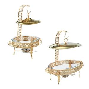 Luxury Metal Chafing Dish Stainless Steel Buffet Food Display Round Metal Chafing Dish - Product Image 1