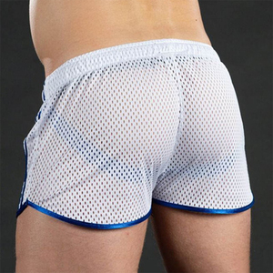 Pantalones Cortos Deportivos de Malla Sólida para Hombre, 3 Pulgadas, Color Blanco, Secado Rápido, Cintura Elástica, Transpirables, para Gimnasio y Entrenamiento - Product Image 2