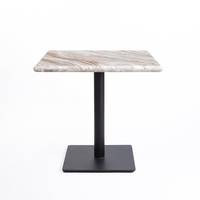 Table carrée moderne en marbre Sawar pour hôtel et restaurant, base en métal, écologique et durable pour mobilier de restauration commercial