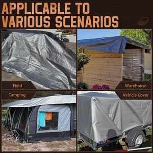 Bâche robuste 10x12 pieds, épaisseur 12 mil, avec œillets étanches, résistante aux UV et aux déchirures, grande couverture en plastique pour piscine et toiture - Product Image 2