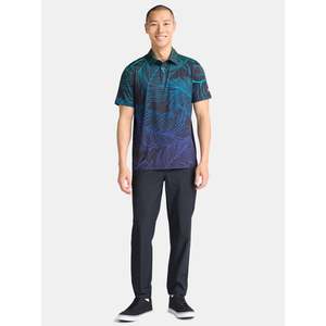 Chemises de golf pour hommes à manches courtes, imprimé floral, polyester/coton, coupe décontractée, respirantes, tricotées, 180g, logo sur le devant - Product Image 2