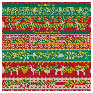 Sweat-shirt à capuche sportif personnalisé, brodé, rouge, vert Kelly, or, avec rennes de Noël 3D, festif, pour les fêtes, chaud pour l'hiver - Product Image 4