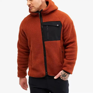 Regular Fit <b>Men's</b> Hooded Fleece Jacket Solid Color Winter Casual Digital Printing Waterproof Breathable <b>Orange</b> Sherpa <b>Hoodie</b> - Product Image 6