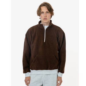 Sweat-shirt à demi-zip en polaire pour homme, de bonne qualité, avec broderie personnalisée, fermeture éclair, coton et polyester, manches longues, avec capuche. - Product Image 6