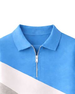 Sudadera Personalizada para Mujer con Cierre de Cremallera, Color Azul Cielo, Blanco y Gris, Diseño de Bloques de Color Diagonales, Felpa, Informal, Cálida para Invierno, Talla Grande - Product Image 5