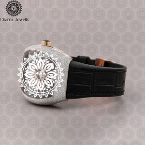 Reloj de Lujo para Hombre Charm Jewells, Acero Inoxidable, 40 mm, Bisel con Diamantes, Movimiento Mecánico Analógico, Correa de Cuero, Resistente al Agua 10 - Product Image 4