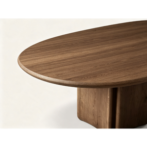Modern Scandinavian Wood Oval <b>Dining</b> Table Set with Solid Back <b>Chairs</b> for Home <b>Dining</b> Room Furniture - Product Image 5