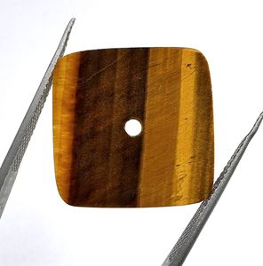 Esfera de Reloj con Movimiento Nh35, Piedra de Ojo de Tigre Natural, Marrón/Negro, Disco Cuadrado de 24.5 mm, 0.6 mm de Grosor, Clásico y Elegante para Fabricación de Relojes - Product Image 1