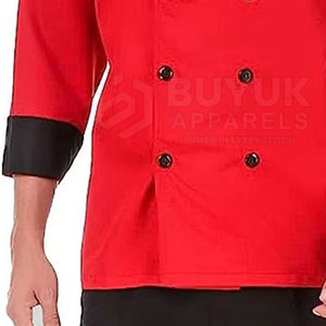 เสื้อเชฟมืออาชีพ ผ้าโพลีเอสเตอร์/คอตตอน ทนความร้อน กันยับ แขนยาว ติดกระดุม สำหรับร้านอาหาร บาร์ ครัว - Product Image 5