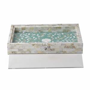 Bandeja de Madera Estilo Árabe para Regalo de Ramadán y Eid, con Tapa de Acrílico, Bandeja para Servir Dátiles, Chocolate, Postres y Bocadillos, Venta al por Mayor - Product Image 2