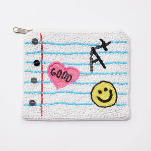 Monedero con cuentas Teach Love, diseño de manzana, bolsa magnética, regalo para profesores, cartera hecha a mano, bolso escolar bonito, portátil y plegable - Product Image 5