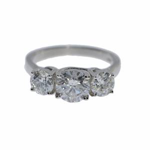 3.40 CT 3 Stone Lab Grown <b>Diamond</b> <b>Ring</b> in 18K Gold Plated | IGI Certified Luxury Engagement <b>Ring</b> | Bridal Jewelry Filled Stones - Product Image 5
