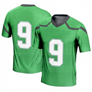 Ropa Deportiva Personalizada, Jersey de Fútbol Americano Verde Vibrante, Sublimado, de Secado Rápido, 100% Poliéster, Tejido de Malla, Manga Corta - Product Image 1
