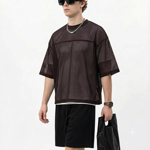 Camiseta de Lona Sólida para Hombre, Elegante, de Alta Calidad, Cómoda, Nueva Llegada, Estilo Urbano, Cuello Redondo, Algodón Casual - Product Image 3