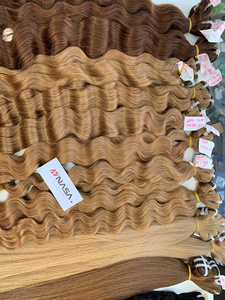 NASA Human Hair Extensions Bulk Deep Wave Super Double Drawn Ends Machine Weft Virgin Hair Weave - Product Image 2