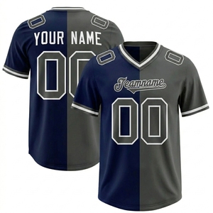 Custom American Football Jersey Men's V-Neck Short Sleeve Color Block Sublimated Print Moisture Wicking Teamname 00 - Product Image 1