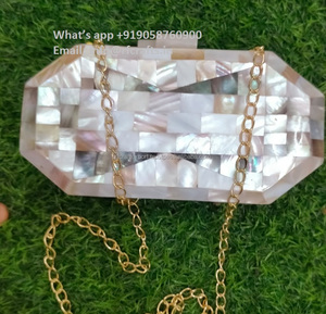 Bolso de mano hecho a mano y vintage de metal de nácar, bolso de mano de fiesta de artesanía RF a precio mayorista - Product Image 3