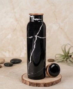 Luxury Enamelled <b>Copper</b> Water <b>Bottle</b> Black Marble Finish Handmade <b>Copper</b> <b>Drinking</b> <b>Bottle</b> Premium Ayurvedic Water Storage <b>Bottle</b> - Product Image 6