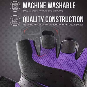 Wholesale Price Half Finger Leather Gym <b>Weight</b> Lifting Workout <b>Gloves</b> with Customized Logo - Product Image 3