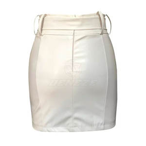 Jupe en cuir pour femme, 100% cuir, avec logo imprimé sur mesure, taille adulte, fabriquée au Pakistan, respirante. - Product Image 2