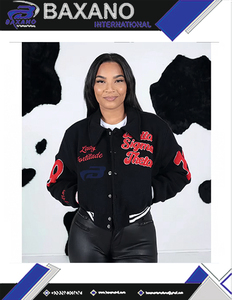 Delta |   Sigma |   Chaqueta Universitaria para Mujer Theta DST Sorority, Chaqueta Corta de Invierno de Poliéster/Algodón, Roja Clásica Bordada y Transpirable - Product Image 4