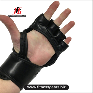 ถุงมือชกมวยหนังแท้สำหรับฝึกซ้อมระดับมืออาชีพ MMA แบบครึ่งนิ้ว น้ำหนักเบา กันลื่น ปิดด้วยแถบตีนตุ๊กแก คุณภาพสูง - Product Image 3