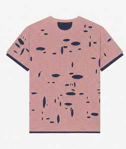 Camiseta de algodón oversize para hombre con logo frontal personalizado, diseño desgastado y recortado, estilo streetwear, transpirable y ecológica. - Product Image 4