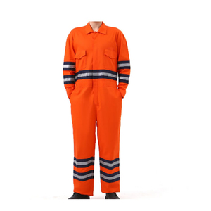 Factory of 190GSM 100% Cotton High Visibility Reflective Orang Work Uniform Boilersuit Overalls Coverall Working Safety Clothing - Product Image 1