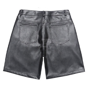 Service OEM, vente en gros de shorts en cuir pour hommes, nouvelle arrivée 2026, shorts en cuir de couleur unie pour adultes - Product Image 2