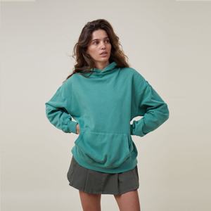 Sudadera con capucha de gran tamaño lavada vintage con hombros caídos y logotipo personalizado del fabricante para mujer Sudadera con capucha lavada con ácido en relieve 3D de felpa francesa - Product Image 1