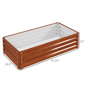 Fioriera in Metallo Zincato 4FT X 2FT X 1FT per Coltivare Verdure, Fiori, Erbe e Piante Grasse - Marrone - Product Image 3