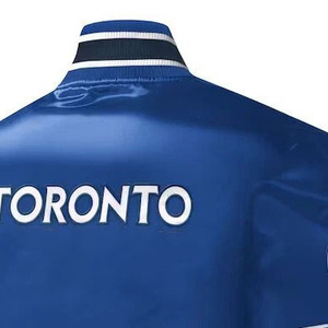 Chaqueta Varsity Bordada de Toronto para Hombre, Azul, Cuello Camisero, Corte Regular, Cierre de Cremallera, Estilo Casual, para Otoño - Product Image 2