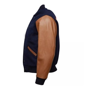 Top Trending Hot Selling Custom <b>Plain</b> Thick Stand Collar Hooded University Student Wool Baseball Varsity Jackets Patchwork Many - Product Image 1