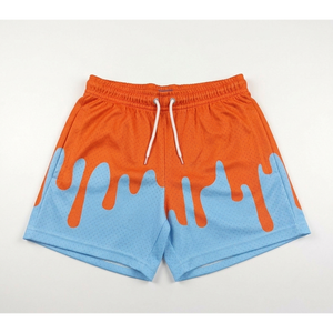 Service OEM en gros – Short de baseball respirant 100 % polyester pour homme, motif crème glacée, en maille, impression personnalisée - Product Image 4