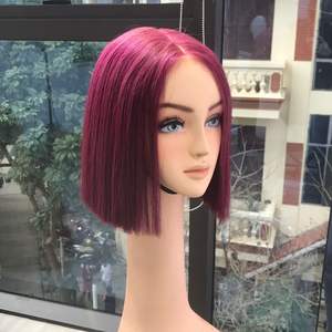 วิกผมแท้ทรงตรงแบบมีโครงคู่สีเบอร์กันดีวิกผม100% - Product Image 3