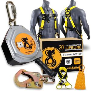 Nouvelle ligne de vie auto-rétractable Cobra 20' Classe 1 SRL ANSI OSHA, équipement de protection individuelle (EPI) pour la construction et la toiture - Product Image 4