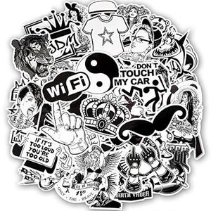 Custom Best Eco-Friendly Black White Cartoon <b>Vinyl</b> Stickers | <b>Removable</b> Waterproof Die Cut Decals Indoor Outdoor UV Printed - Product Image 4