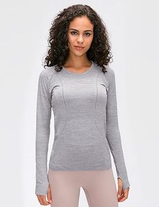 Camiseta de Yoga de Manga Larga Reversible y Resistente a las Arrugas para Mujer, Fabricante Personalizado OEM ODM, Ropa Deportiva de Compresión para Gimnasio - Product Image 1