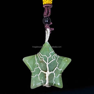 Green Aventurine Tree of Life Pendant Wire Wrapped Natural Healing Crystal Necklace Natural Healing Stone Necklace - Product Image 1
