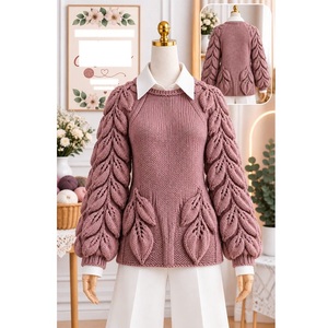 Pulls 100% acrylique ou coton, calibre 12, pour femmes, très tendance, style décontracté, pour la saison hivernale, fournisseur du Bangladesh. - Product Image 5