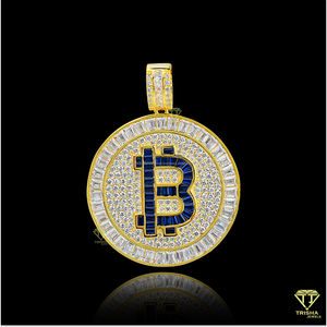 Nuevas tendencias encanto 925 plata esterlina forma redonda letra VVS laboratorio cultivado diamante colgante para hombres - Product Image 4