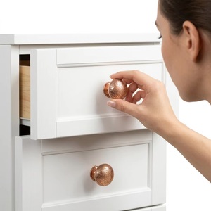 Traditional Bronze Cabinet <b>Knob</b> Round Decorative Floral Design Durable Furniture Handle for Storage Closet Use - Product Image 2