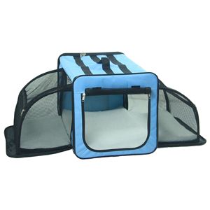 Dual Expandable Wire <b>Folding</b> Lightweight Capacious Collapsible Travel Pet Dog <b>Crate</b> - Product Image 4