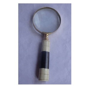 High Quality Magnifying Glass Bone Handle Checkered Pattern <b>Magnifier</b> Ideal for Reading Inspecting Jewelry Stamps or Decoration - Product Image 4