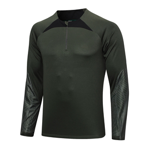 Conjunto de Chándal de Entrenamiento de Fútbol Personalizado para Hombre, Verde Militar, Top con Cierre de 1/4, Pantalones Ajustados, Ropa Deportiva - Product Image 4
