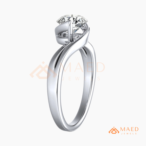 Round Cut Moissanite <b>Solitaire</b> Bypass Engagement <b>Ring</b> 925 <b>Silver</b> Twist Band Wedding <b>Ring</b> Diamond Look Jewelry - Product Image 6