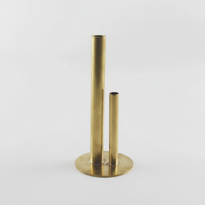 Florero Moderno de Doble Tubo de Acero Inoxidable, Elegante Portaflores, Decoración Minimalista para el Hogar, Centro de Mesa para Bodas, Ecológico - Product Image 1