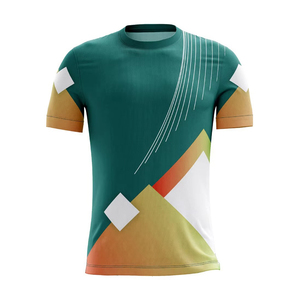 Maillot de football pour homme avec logo personnalisé, imprimé géométrique, sublimation, évacuation de l'humidité, manches courtes, coupe athlétique, toutes saisons, polyester - Product Image 1