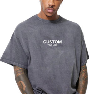 T-shirt en coton surdimensionné pour homme personnalisé – Logo imprimé numériquement, écologique, anti-boulochage, respirant - Product Image 3