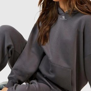 Ensemble de survêtement décontracté en molleton de coton pour femme, coupe ample, sweat-shirt à col rond et pantalon à cordon de serrage, collection hiver 2026 - Product Image 4